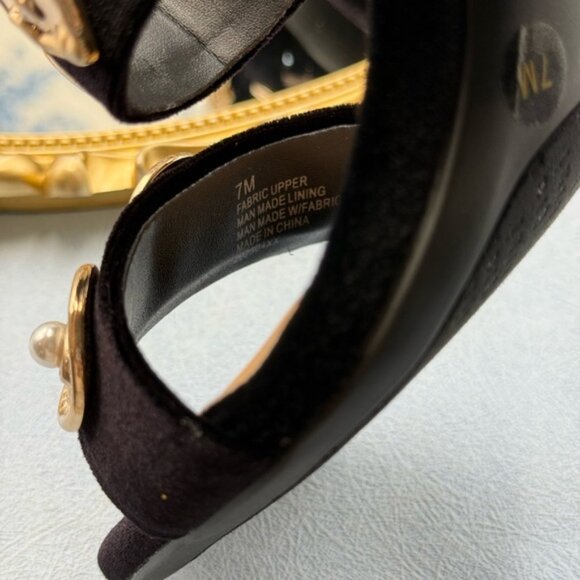 🆕 GIANNI BINI 🧿 NWOB Penei Velvet Pearl Surrealist Ornament Slide Sandal Sz 7 - Picture 14 of 16